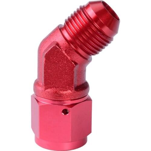 AN 4 / 6 / 8 / 10 45Degree Aluminum Female To Male Flare Swivel Coupler Union Fitting Apapters Red Anodized