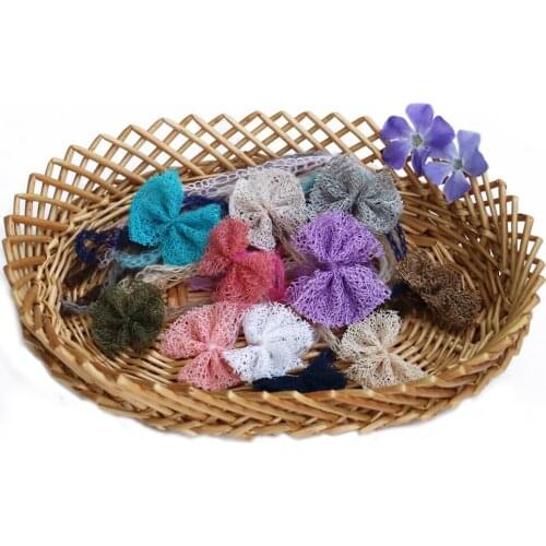 5pcs/Lot Mix Color Photography Accessories Handcraft Mesh Gauze Bowknot Baby Girl Headbands for Newborn Baby Photo Props