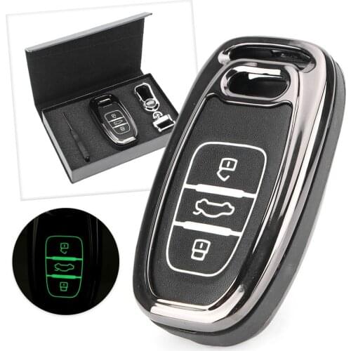 A4 A5 Smart 3 Button Metal Key Shell For Audi Replacement Remote Car Key Case Cover For Audi A4L A5 A6L A8 Q5 Q7