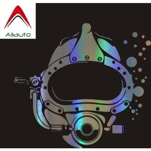 Aliauto Personality Car Sticker Scuba Diver Diving Mask Automobiles Accessories Vinyl Decal for Subaru Golf 4 Peugeot,15cm*14cm