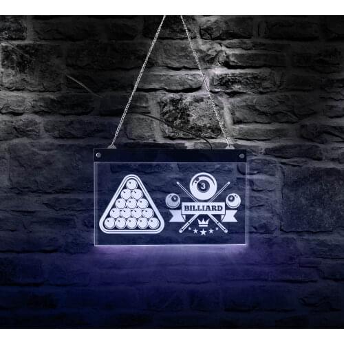 Billiard Bar Pub Multi-color LED Wall Art Pool Hall LED Lamp Sign Board Snooker Rumpus Pool Player Night Light Neon Decor