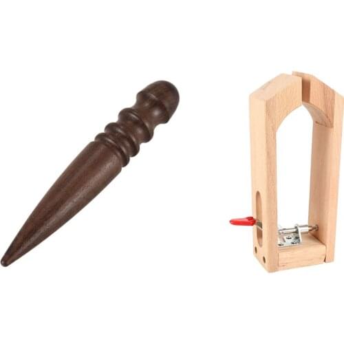 Leather Craft Wooden Stick Leather Edge Burnisher Polisher Tool & Leather Craft Retaining Clip Wood Tools Hand Tool