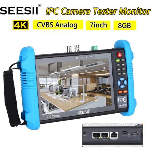 SEESII 9800PLUS 7inch 1920*1200 IP Camera Tester 4K 1080P IPC CCTV Monitor Video Audio POE Test Touch Screen HDMl Discovery 8GB