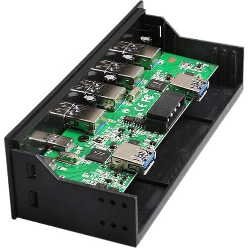 Expansion Card 6-Port 5Gbs USB 3.0+Type-C 3.1 Hub CD-ROM Drive Slot Suitable for PC/Desktop Computer