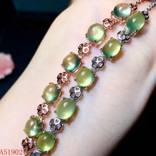 KJJEAXCMY boutique jewelry 925 sterling silver inlaid natural grape stone gemstone female luxury bracelet support inspection