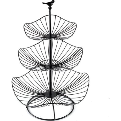 3 Tier Fruit Basket Metal Fruit Bowls Wrought Iron Fruits Stand Holder Countertop Snack Basket Storage for Kitchen Party