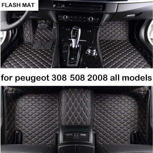 Car floor mats for peugeot 308 peugeot 508 206 207 301 307 sw 407 408 2008 4008 5008 auto accessories car mats