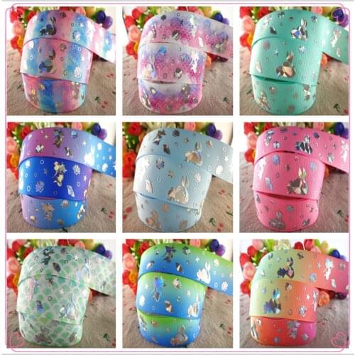 18052103, 1" 25mm 5 yards laser silver cute cartoon princess printed grosgrain ribbons gift packaging DIY handmade materials