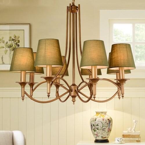 American country chandelier Nordic living room bedroom dining room lamp children room iron art blue style Mediterranean Pendant