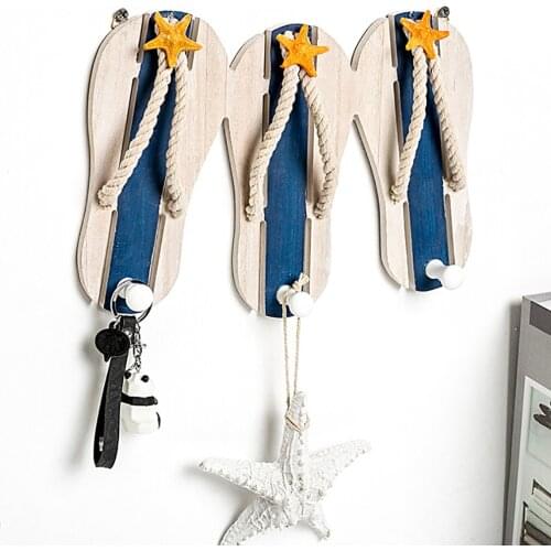 Multicolor Wall Hook Creative Slipper Shape Decorative Fashion Wall Hanger Coat Hanger Premium Wood Storage Hook Home Supplies