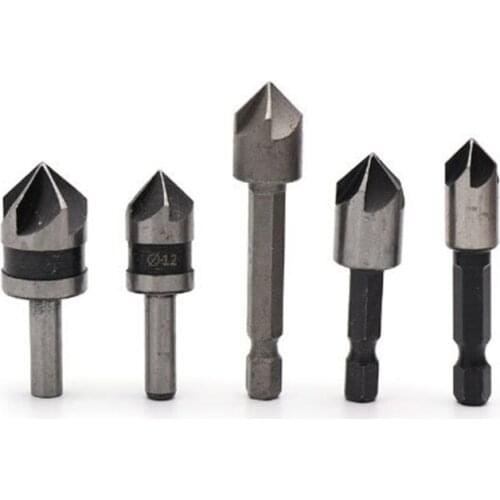 Countersink Drill Bits Center Punch Set 5 Pcs Chamfer Tools for Wood Q-uick Change Bit Countersink Bits Hand Tools
