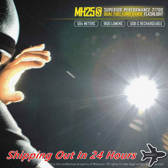 NITECORE MH25S 1800 Lumens USB-C Rechargeable Flashlight + 5000mAh NL2150 Battery Outdoor Camping Hunting Waterproof Lamp Torchs