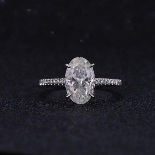 Oval 11x7mm Engagement Ring oval crushed ice moissanite ring