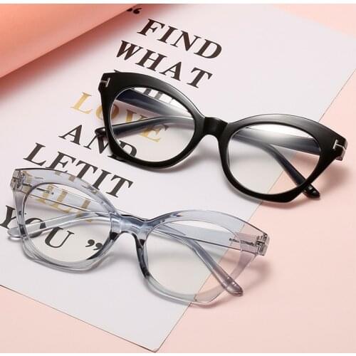 Decorative Glasses Women Vintage Cat Eye Transparent Optical Eyeglasses Frame TR90 Anti Blue Light Computer Spectacle Oculos