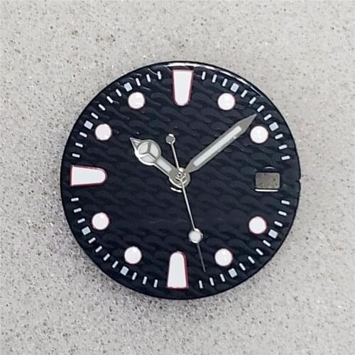 Simple 29MM Watch Dial Replacement No Luminous Corrugated Dial for NH35 7S25 Watch Movements Long Service Life