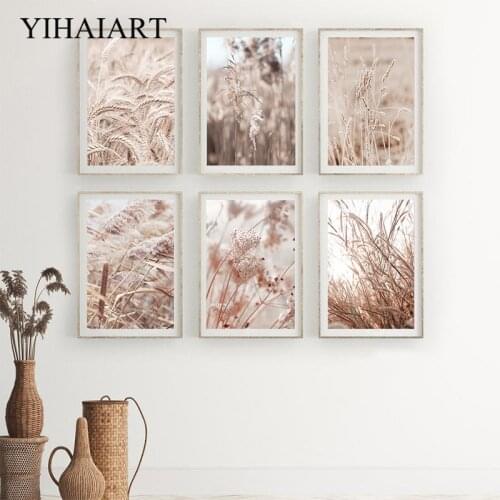 Scandinavian Landscape Canvas Wall Poster Nature Plant Grass Painting Botanical Art Print Decorative Picture Modern Home Decor