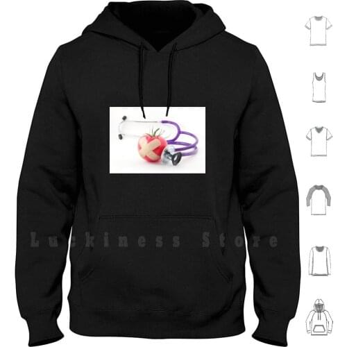 Tomato Stethoscope Hoodies Long Sleeve Aid Appetizing Band Band Aid Bandage Bandaid Break Broken Care