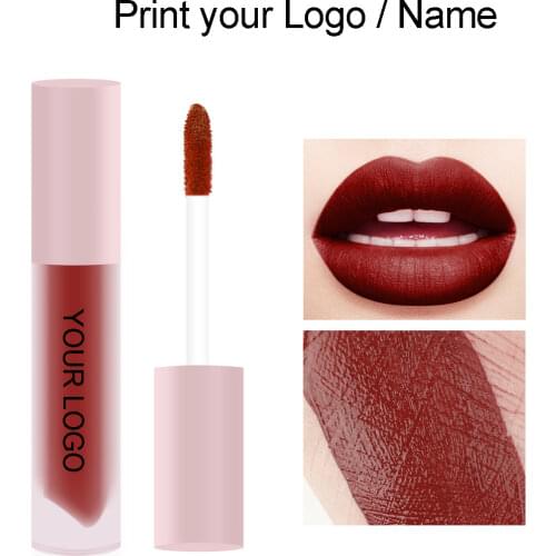 50pcs Custom Logo Waterproof Matte Nude Lipstick Lipkit Pigment Dark Red Long Lasting Lip Gloss Women Makeup Lip Gloss Wholesale
