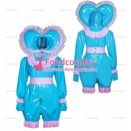 French Sissy maid PVC lockable Romper Jumpsuit Uniform cosplay costume Tailor-made[G3944]