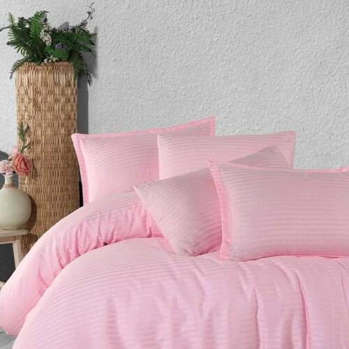 Jacquard Satin Candy Pink Duvet Cover Set