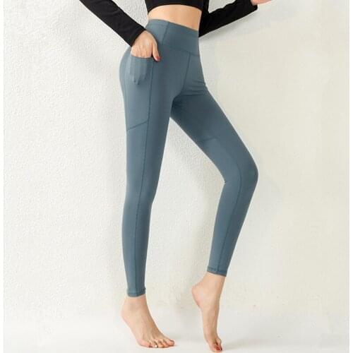 Women High Waist Yoga Pants Elastic Hip Lifting Sport Leggings Girls Quick Dry Running Sportwear Gym Workout Tights With Pocket