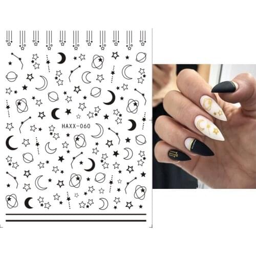 Stars Moons Nails Art Manicure Back Glue Decal Decorations Design Nail Sticker For Nails Tips Beauty