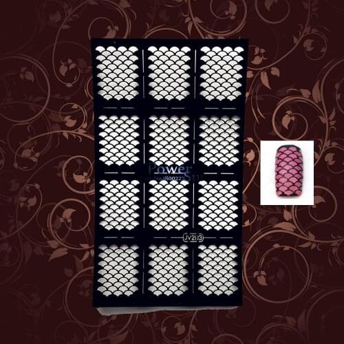 1PC Multi Function Easy USe Nail Art Polish Stencil Sticker Fish Scale Pattern PBJV203 Nail Vinyl Manicures Art Tip Guides