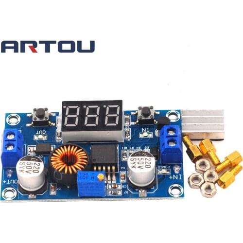 1pcs XL4015 5A High power 75W DC-DC adjustable step-down module+LED Voltmeter Power supply module