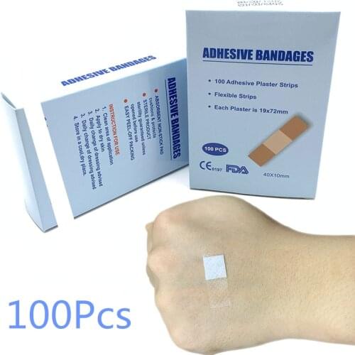 100Pcs Transparent Band-Aids Waterproof Breathable Cushion Adhesive Plaster Wound Hemostasis Sticker Band First Aid Bandage