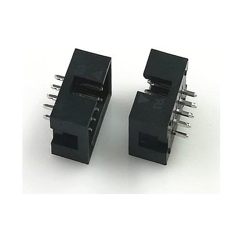 1000pcs 2x4 Position 8 Pin Vertical 0.10" Shrouded header IDC Socket Mate 2.54 mm Pitch Through Holes PCB Solder DIP Straight