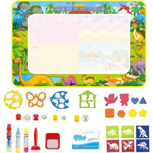 110x70cm Dinosaur Water Drawing Mat Doodle Painting Board Pen Brush Stamps Kids Educational Toys