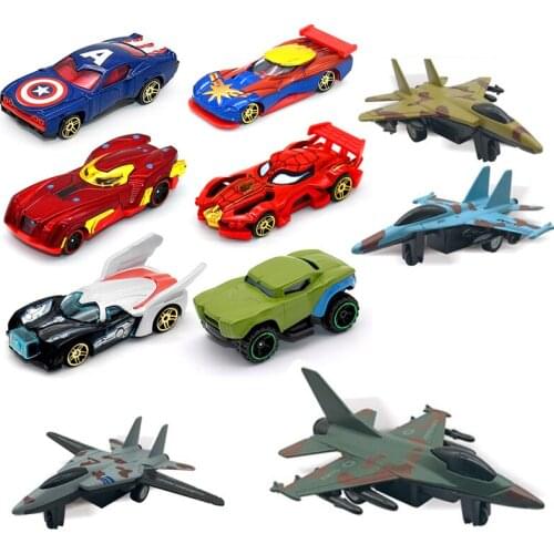 4pcs/set Alloy Diecast Car aircraft Models Pull Back Collection Toy Cars Bus police car sports car off-road vehicle airplane