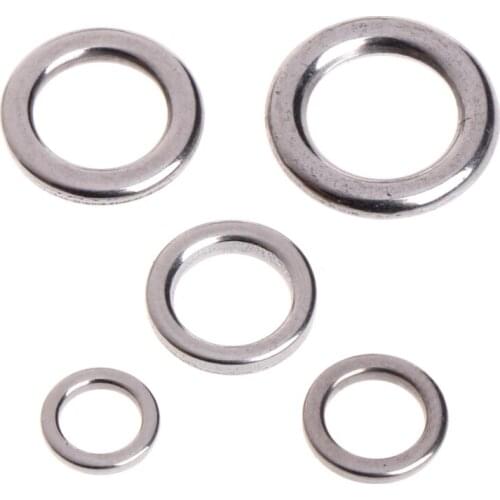 50Pcs Fishing Solid Stainless Steel Snap Split Ring Lure Tackle Connector New