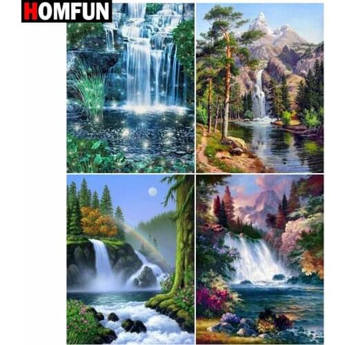 HOMFUN 5D DIY Diamond Painting "Landscape" Full Drill Resin Diamond Embroidery Cross Stitch Home Decor