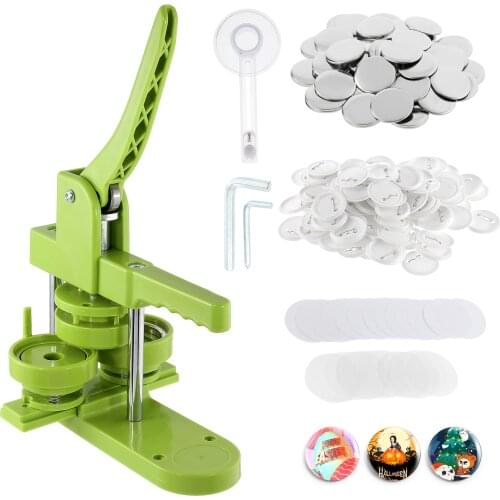 Button Badge Maker Machine 58mm (2.25in) DIY Badge Pin Maker Machine Kit with 100pcs Badge 58mm Button Badge Maker Spare Mold