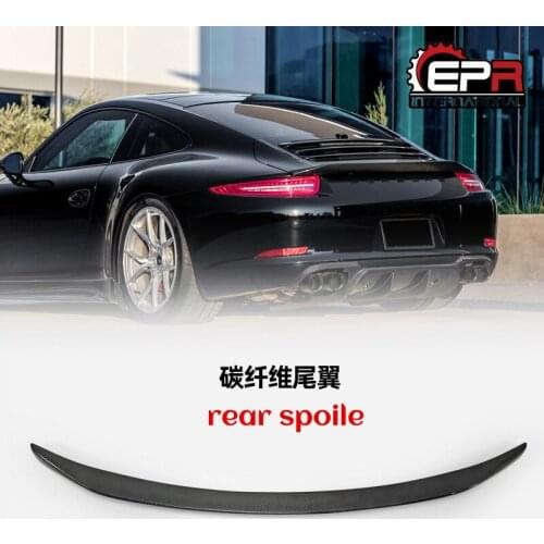 Car Accessrories For Porsche 911 991 Vor Style Carbon Fiber Rear Spoiler Glossy Fibre Trunk Wing Lip Racing Boot Lid Garnish