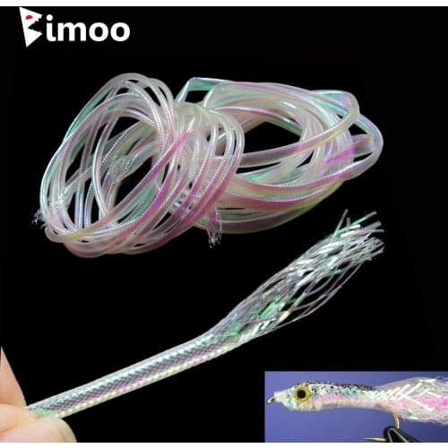 Bimoo 2M Pearl White Fish Scale Body Tube Minnow Fly Rib Body Maylor Tube Flash Braided Tubes Bait Fish Fly Tying Materials