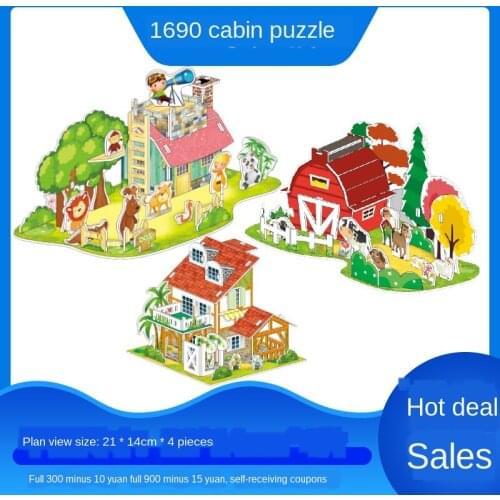 Childrens 3D Puzzles, Educational Toys, Building Blocks, Supermarket, Zoo, Farm Building Puzzle Model Toy Gifts P337