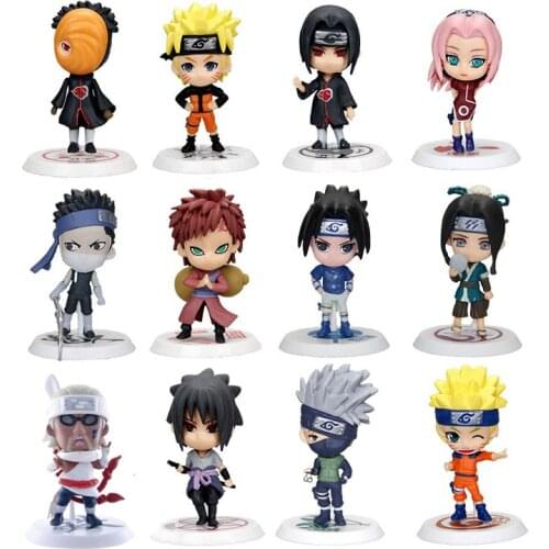 8-25cmNaruto Anime Figures Model Full Set of Dolls Q Version Naruto Sasuke Kakashi Gaara Itachi Ornaments Gift Box Children Toys