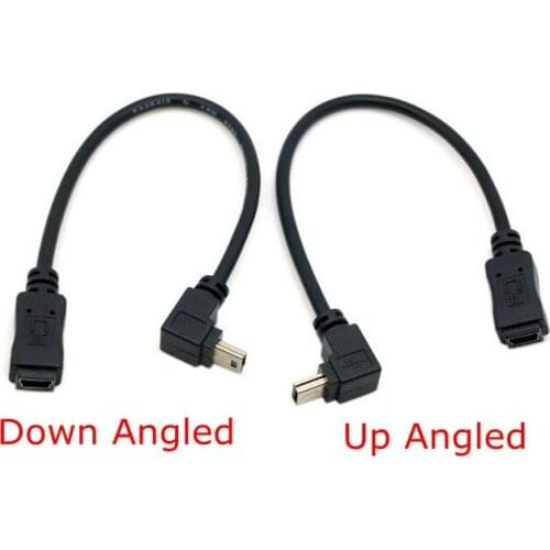 GPS Mini B USB 5P 90D up & Down direct angled male to mini usb 5p 5pin Female extension cable angle 20cm 0.2m short cable