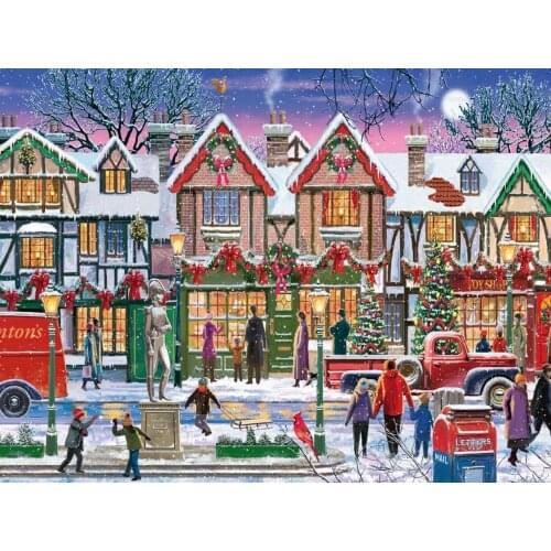 JMINE Div 5D Christmas Country Village House Winter Snow Full Diamond Painting kits art Scenic 3D paint by diamonds