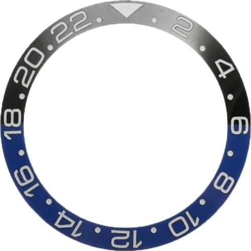 38mm Black Blue Ceramic Watch Bezel In Watch Face Watch Ring Insert Fit 40mm Automatic Movement Watch Replacement Accessories