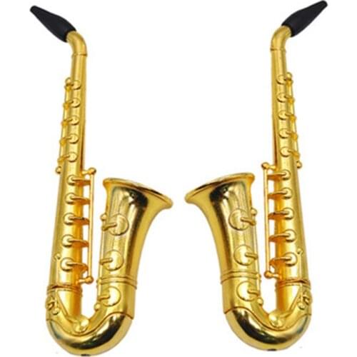 Creative Saxophone Mini Portable Smoking Pipes Tobacco Herb Pipes for Smoking Weed Cigarette Accessories Water Pipes with Mesh