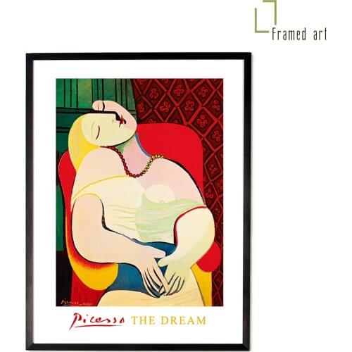 Picasso framed artwork on girl the dream aluminum picture frame female abstract art 30x40cm