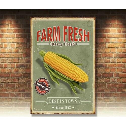 Metal Tin Sign farm fresh best in town Bar Pub Home Vintage Retro Poster Cafe