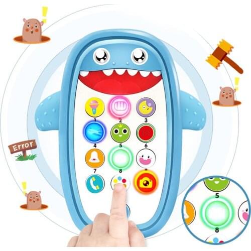 Cute Shark Music Phone LED Light Whack-A-Mole Educational Toddler Kids Toy Children Education Toys For Kids Toys Gift