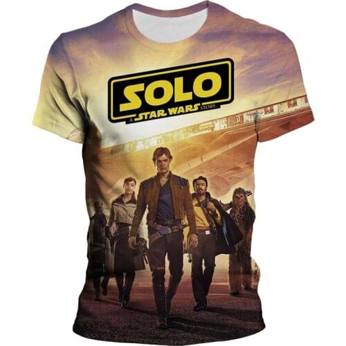 Star Wars Solo Men Oversized T Shirt Summer Marvel 3D Print Male T-shirts Short Sleeve Streetwear Boy Girl Kids Tee Shirts