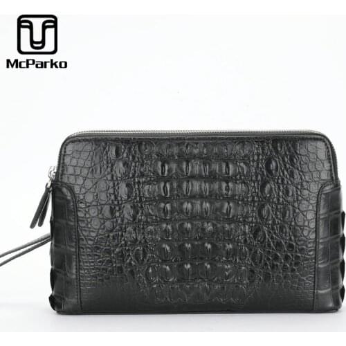 McParko Men Bags 2021 New Luxury Bags With Handles For Businesses Real Crocodile Leather Clutch Bag For Men Hand Strap Wallets