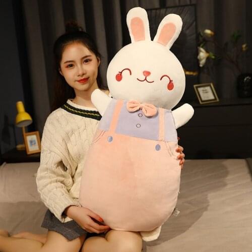 60cm/80cm New Fat Soft Elephant Plush Toy Stuffed Cartoon Animal Rabbit Doll Sleep Boyfriends Long Pillow Cushion Birthday Gifts