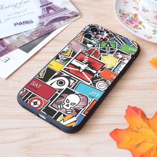 For iPhone R6 Icon Collage Print Soft Matt Apple iPhone Case